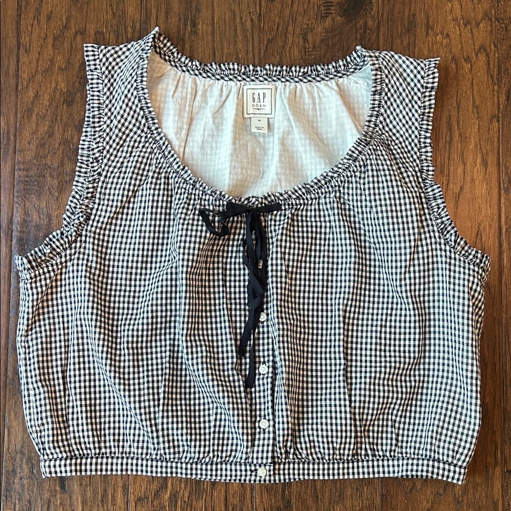 GAP x Doen Gingham Sleeveless Button-Front Top
